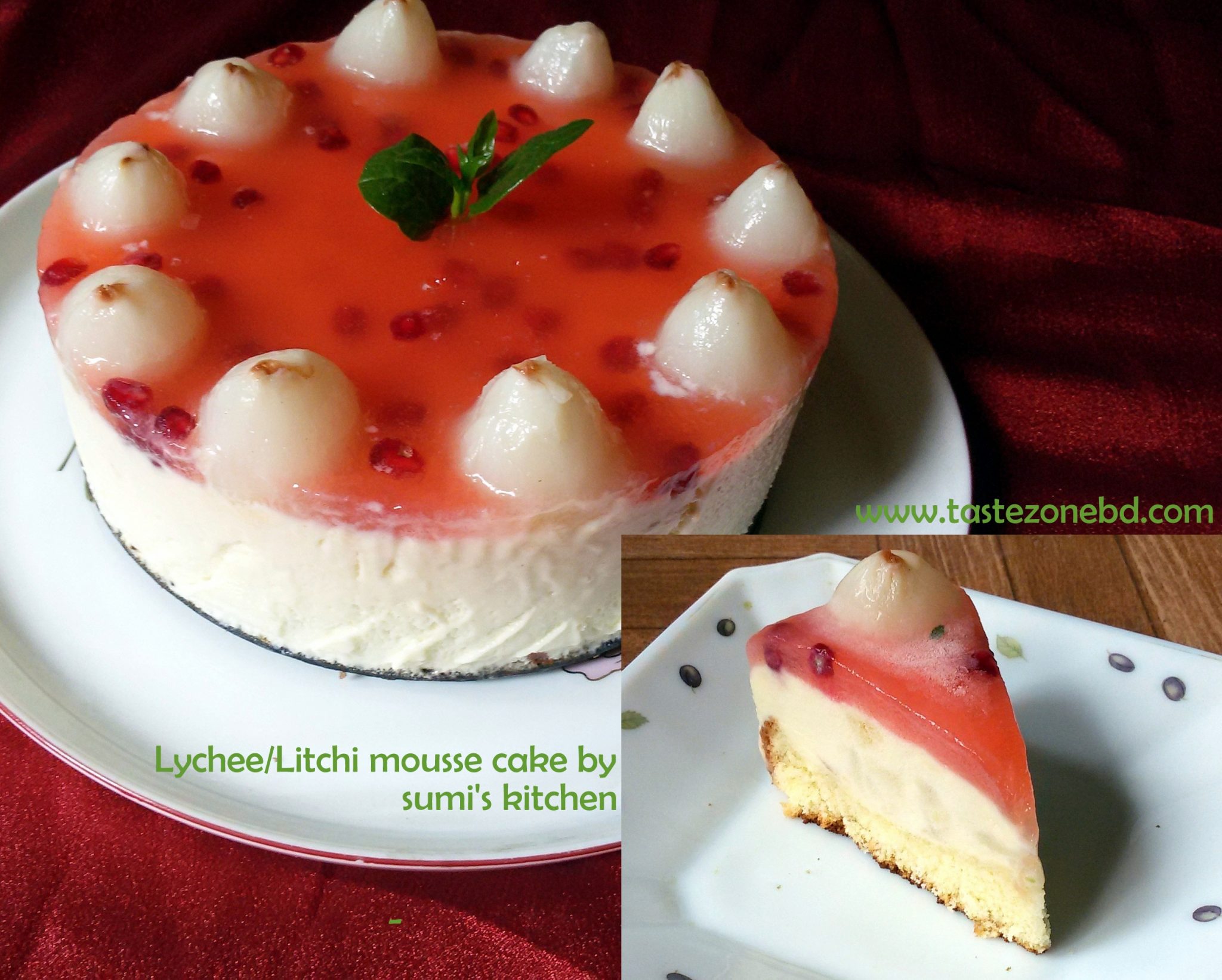 Lychee Jelly Mousse Cake / Mango Jelly Mousse Cake / Birthday cake /  **Delivery & Meet up Available**, Food & Drinks, Homemade Bakes on Carousell